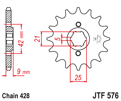 JT SPROCKETS gear wheel JTF576.19 (57619jt)